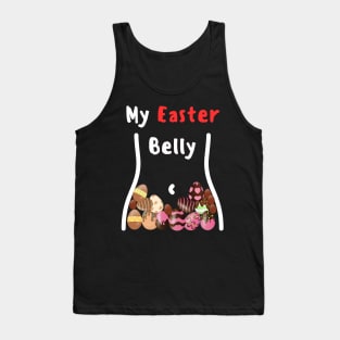 Funny Chocolate Eggs Chocolate Bunny Full belly Easter Feast Tank Top